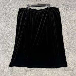 Blair Skirt 3XL Plus Size Black Velvet Long A-line Elastic Waist Whimsigoth